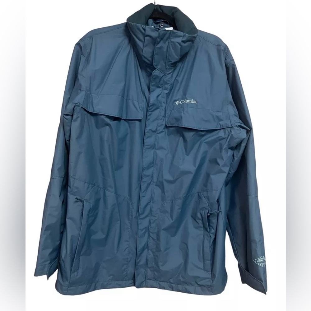 Columbia READ Full Zip Coat RN 69724 Men's Large Blue Interchange Omni-Tech
